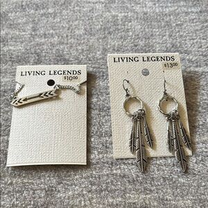 Living Legends Silver Necklace and Earring Set